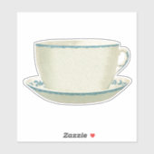 VINTAGER ANTIQUE-TEACUP-TRANSPARENTER STICKER (Blatt)