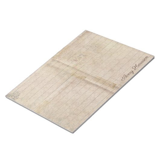 Vintager Antiquitätenblatt-Individuelle Name Notizblock (angewinkelt)