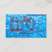 Vintager Antiquitätenladen Blaue Kunst Rustikale S Visitenkarte (Vorderseite)