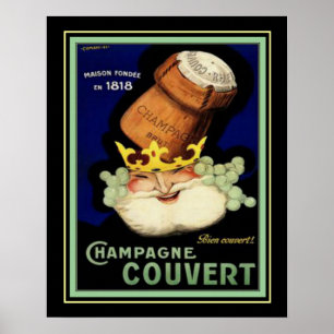 Vintager Anzeigen-Druck 16x20 Champagne Couvert Poster