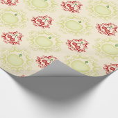 Vintager Apfel- und Kirschenbeschlag Geschenkpapier (Ecke)