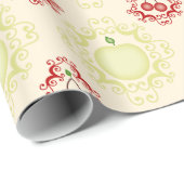 Vintager Apfel- und Kirschenbeschlag Geschenkpapier (Rolleneckpunkt)