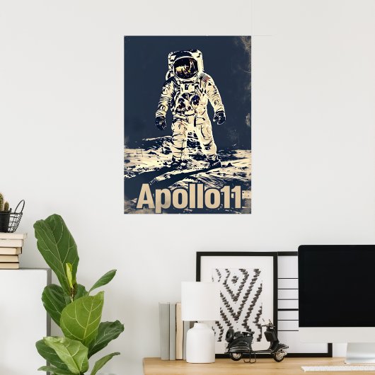 Vintager Apollo 11 Poster (Heimbüro)