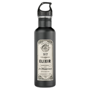 Vintager Apotheker-Elixier-Aufkleber Edelstahlflasche
