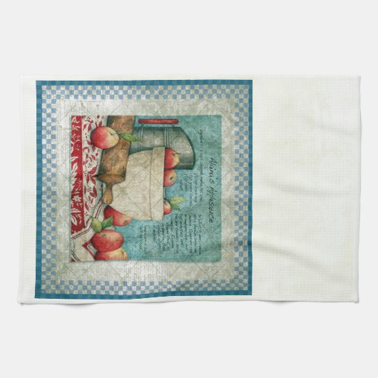 Vintager Apple Recipe Ephemera Geschirrtuch (Horizontal)