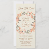 Vintager Apricot Save the Date Einladung (Vorderseite)