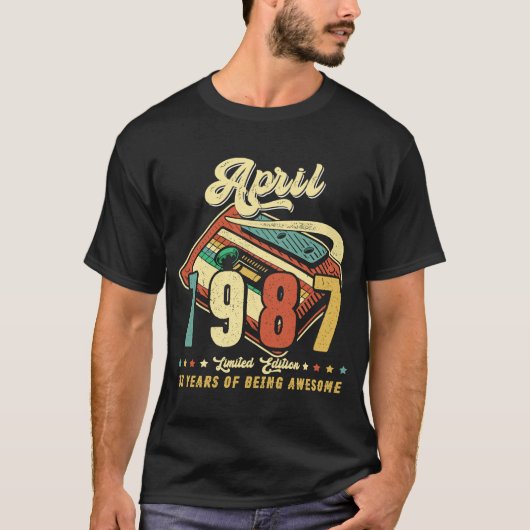 Vintager APRIL 1987 Gebildet 1987 33. T-Shirt (Vorderseite)