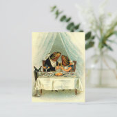 Vintager April Fisch Romantik, Aprilscherz Postkarte (Stehend Vorderseite)