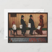 Vintager Aprilscherz auf dem Rücken Postkarte (Vorne/Hinten)