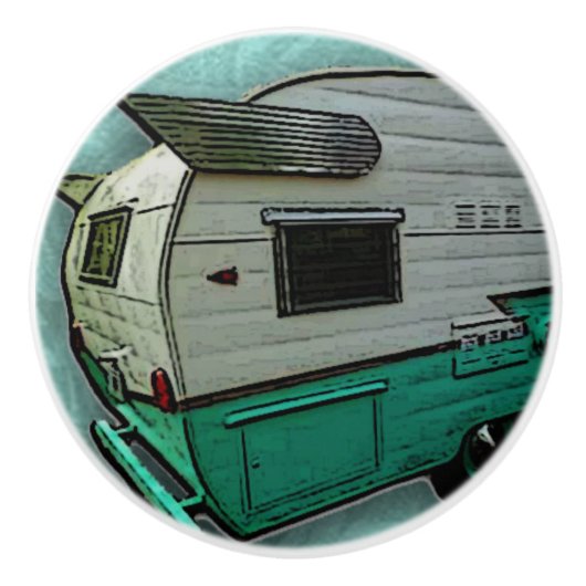 Vintager Aquacamper-Fachgriff Keramikknauf (Vorderseite)