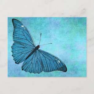 Vintager Aquamariner Blauer Schmetterling der 1800 Postkarte