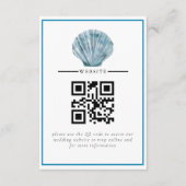 Vintager Aquamariner Blue Single Seashell Wedding Begleitkarte (Vorderseite)