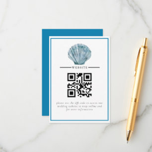 Vintager Aquamariner Blue Single Seashell Wedding Begleitkarte