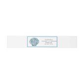 Vintager Aquamariner Blue Single Seashell Wedding Einladungsbanderole (Flach)