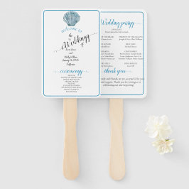Vintager Aquamariner Blue Single Seashell Wedding Fächer