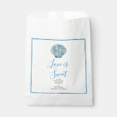 Vintager Aquamariner Blue Single Seashell Wedding Geschenktütchen (Vorderseite)