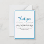 Vintager Aquamariner Blue Single Seashell Wedding Mitteilungskarte (Rückseite)