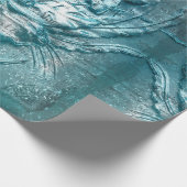 Vintager Aquamariner Blumenmotiv Muster Glitzer Sp Geschenkpapier (Ecke)