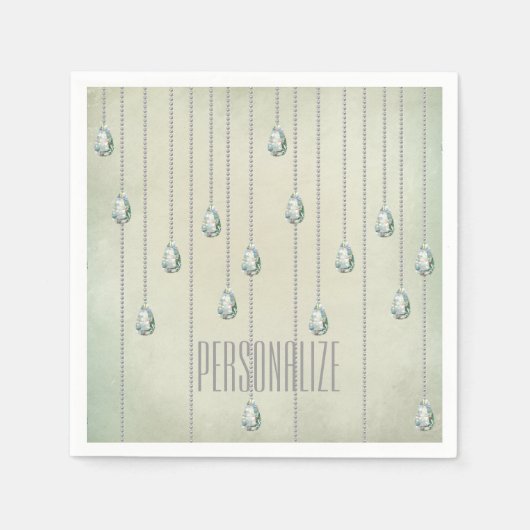 Vintager aquamariner Kristall Juwel viktorianisch Serviette (Vorderseite)