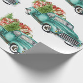 Vintager Aquamariner Lkw Präsentiert Weihnachtsbau Geschenkpapier (Ecke)