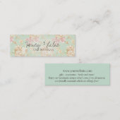 Vintager aquamariner Mit Blumenhangtag Mini Visitenkarte (Vorne/Hinten)