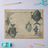 Vintager Aquamariner Steampenfang Seidenpapier (Basteln)