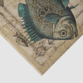 Vintager Aquamariner Steampenfang Seidenpapier (Detail)