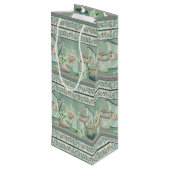 Vintager Aquamariner Tee & Rose Weinbeutel Geschenktüte Für Weinflaschen (Rückseite Schrägansicht)