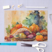 Vintager Aquarell Erntedank Pumpkin Türkei Seidenpapier (Handwerk)