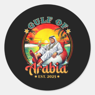 Vintager Arabischer Golf Ostsee 2025 Rückengriff v Runder Aufkleber