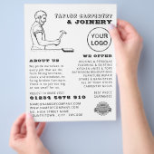 Vintager Arbeiter, Tischler, Tischlerwerbung Flyer (Hand)