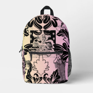 Vintager Arc Deko Damask Viktorianisches Zeitalter Bedruckter Rucksack