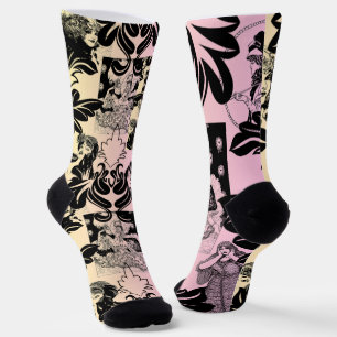 Vintager Arc Deko Damask Viktorianisches Zeitalter Socken