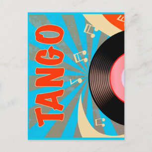 Vintager argentinischer Tango Vinyl Record Postkarte