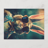 Vintager Aristokrat Osterhase mit Sonnenbrille Postkarte (Vorderseite)
