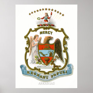 Vintager Arkansas-Staat-Wappen Poster