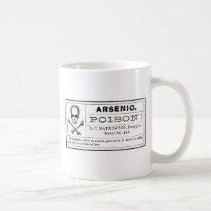 Vintager arsenhaltiger Gift-Aufkleber Kaffeetasse