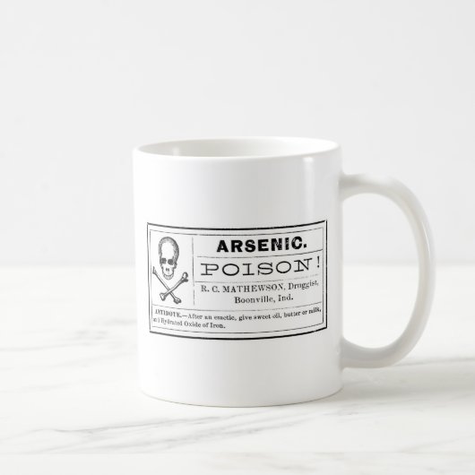 Vintager arsenhaltiger Gift-Aufkleber Kaffeetasse (Rechts)