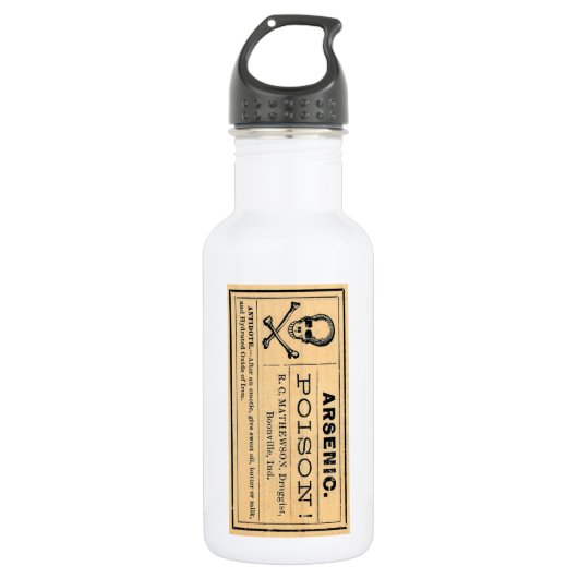 Vintager arsenhaltiger Gift-Aufkleber Trinkflasche (Vorderseite)