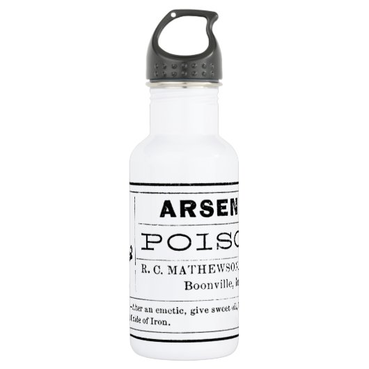 Vintager arsenhaltiger Gift-Aufkleber Trinkflasche (Vorderseite)