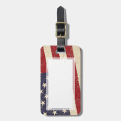 Vintager Art-amerikanische Flaggegrunge-Blick Gepäckanhänger (Vorderseite vertikal)
