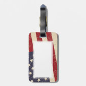 Vintager Art-amerikanische Flaggegrunge-Blick Gepäckanhänger (Rückseite vertikal)