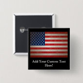 Vintager Art-amerikanische Flaggen-patriotischer Button (Vorne & Hinten)