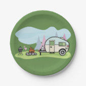 Vintager Art-Camper-Papier-Teller Pappteller (Vorderseite)