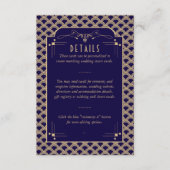 Vintager Art-Deco-Gatsby-Hochzeitsdetails der 20er Begleitkarte (Vorderseite)