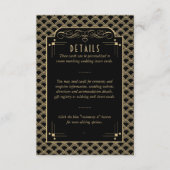 Vintager Art-Deco-Gatsby-Hochzeitsdetails der 20er Begleitkarte (Vorderseite)