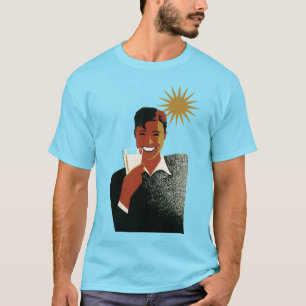 Vintager Art Deco Man, kalte Getränke im Sommer T-Shirt