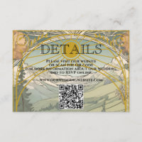 Vintager Art Nouveau Deko QR Code Hochzeiten Detai