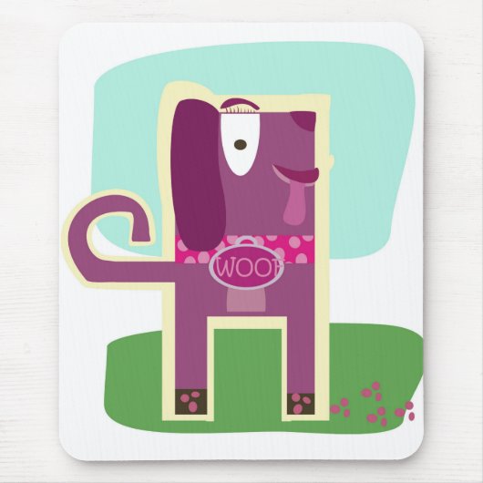 Vintager Art-Schuss-Girly Hund Mousepad (Vorne)