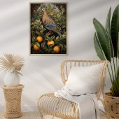 Vintager Art Style Bird in einem Baum Poster